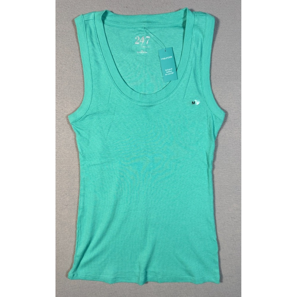 Maurices Women's 24 / 7 Tank Top - Teal - Size M - NEW W/Tags - 58% Cotton